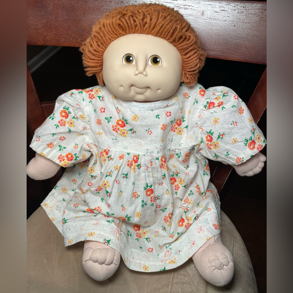 1984 Fibre-Craft Original Doll Baby M. N. Thomas Soft Sculpt Doll Floral Dress